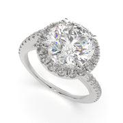 Paloma Round Cut Pave Halo Engagement Ring Setting - Nivetta